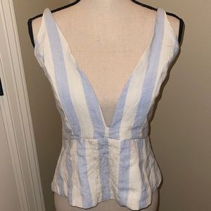 Boutique blue/white tank top NEW